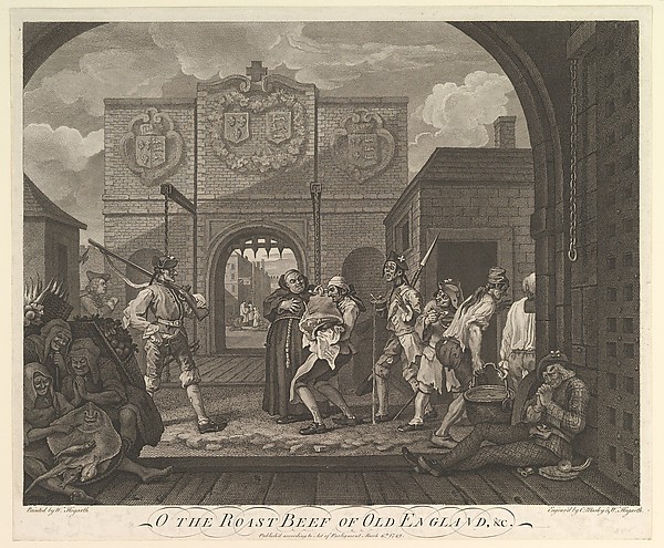 William Hogarth, O the Roast Beef of Old England--The Gate of Calais