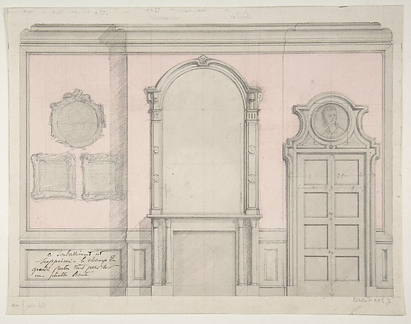 Jules-Edmond-Charles Lachaise, Design for treatment of a chimney-piece and adjacent door