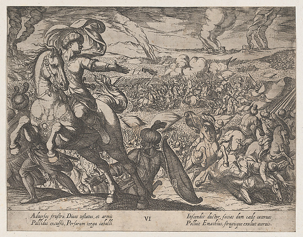 Antonio Tempesta, Plate 6: Darius Fleeing from the Battlefield, from "The Deeds of Alexander the Great"