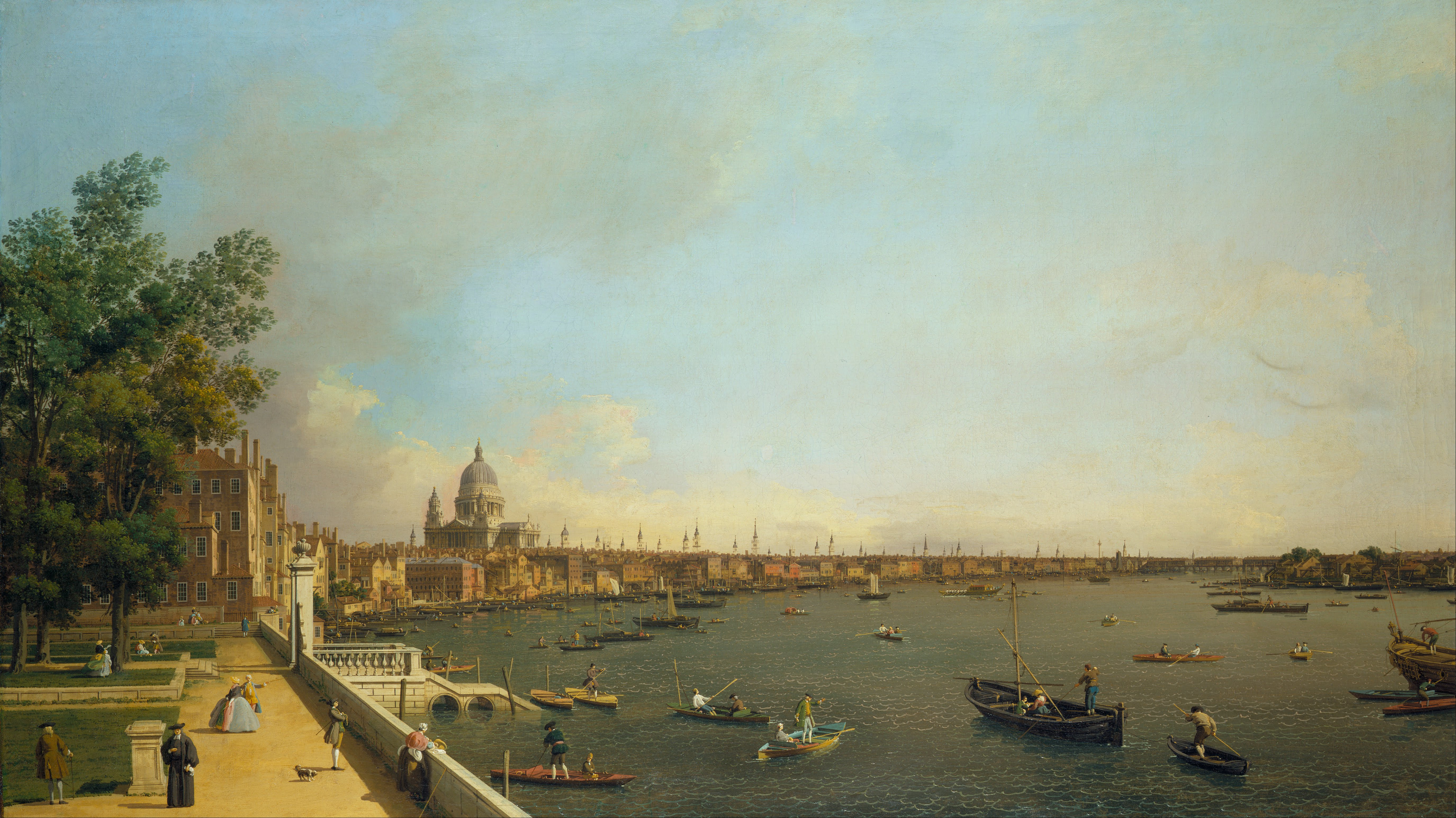 Canaletto, London: The Thames from Somerset House Terrace towards the City