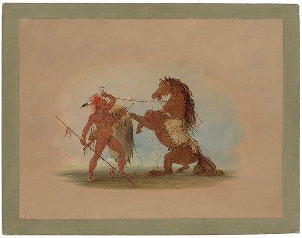 George Catlin, A Pawnee Warrior Sacrificing His Favorite Horse
