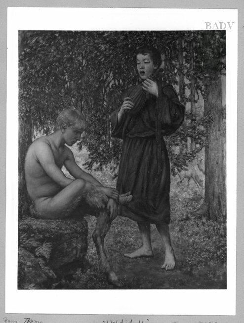 Hans Thoma, Young faun and singing boy