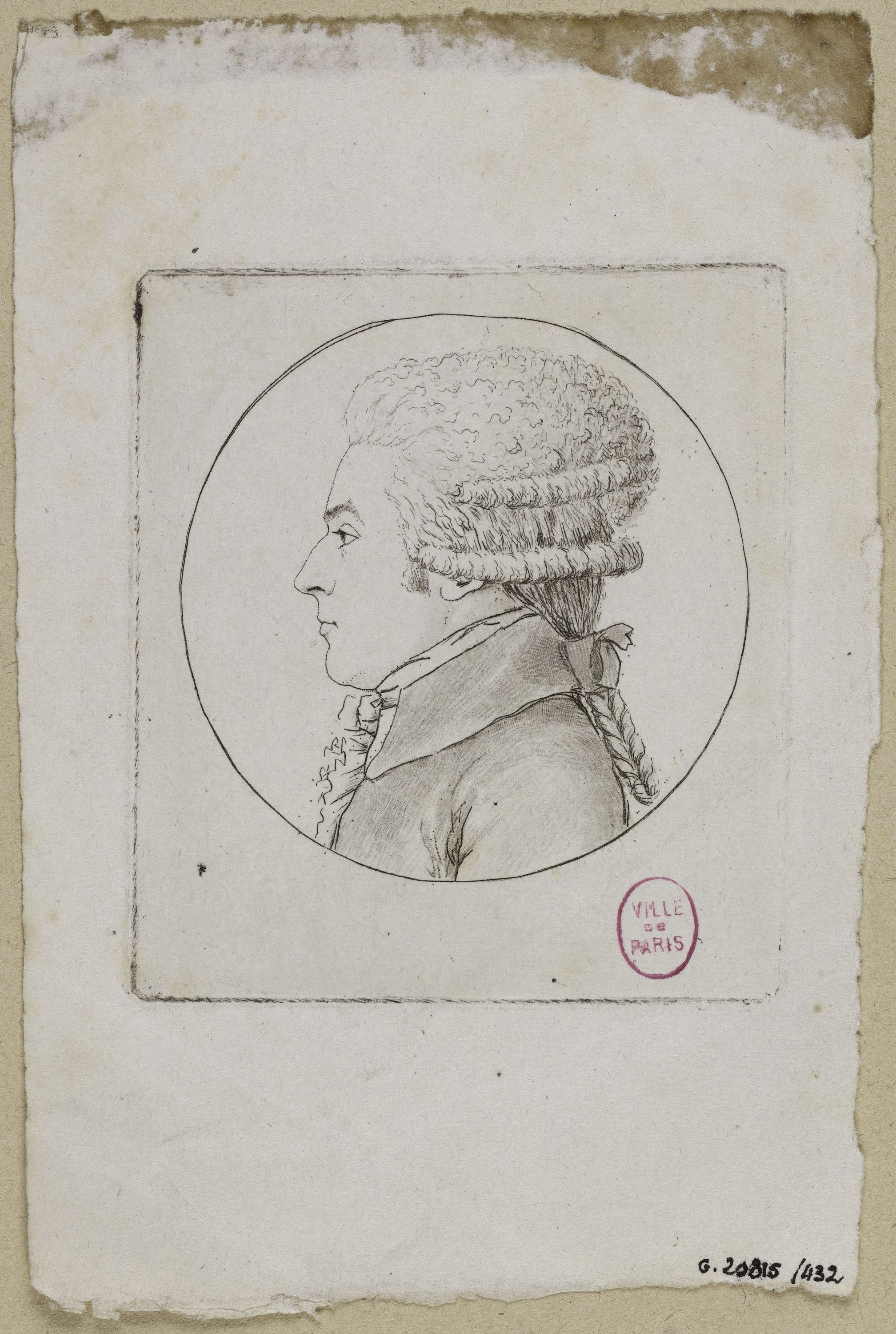 Edmé Quenedey, Portrait d'un homme, fin XVIIIème siècle/début XIXème siècle