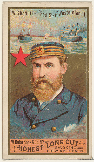 W. Duke, Sons & Co., W.G. Randle, from the Sea Captains series (N127) issued by Duke Sons & Co. to promote Honest Long Cut Tobacco