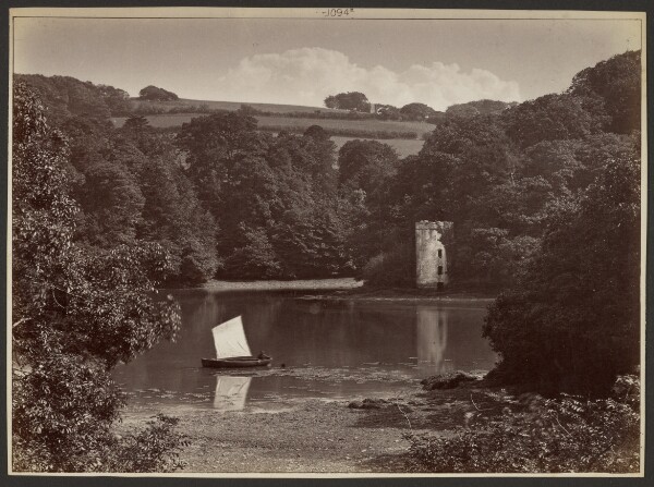 Francis Bedford, [Boat in lake beside castle]