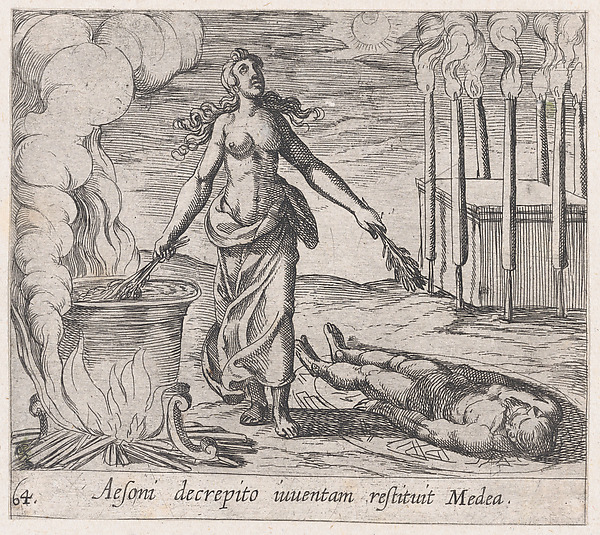Antonio Tempesta, Plate 64: Medea Restoring Aeson's Youth (Aesoni decrepito iuventam restituit Medea), from Ovid's 'Metamorphoses'