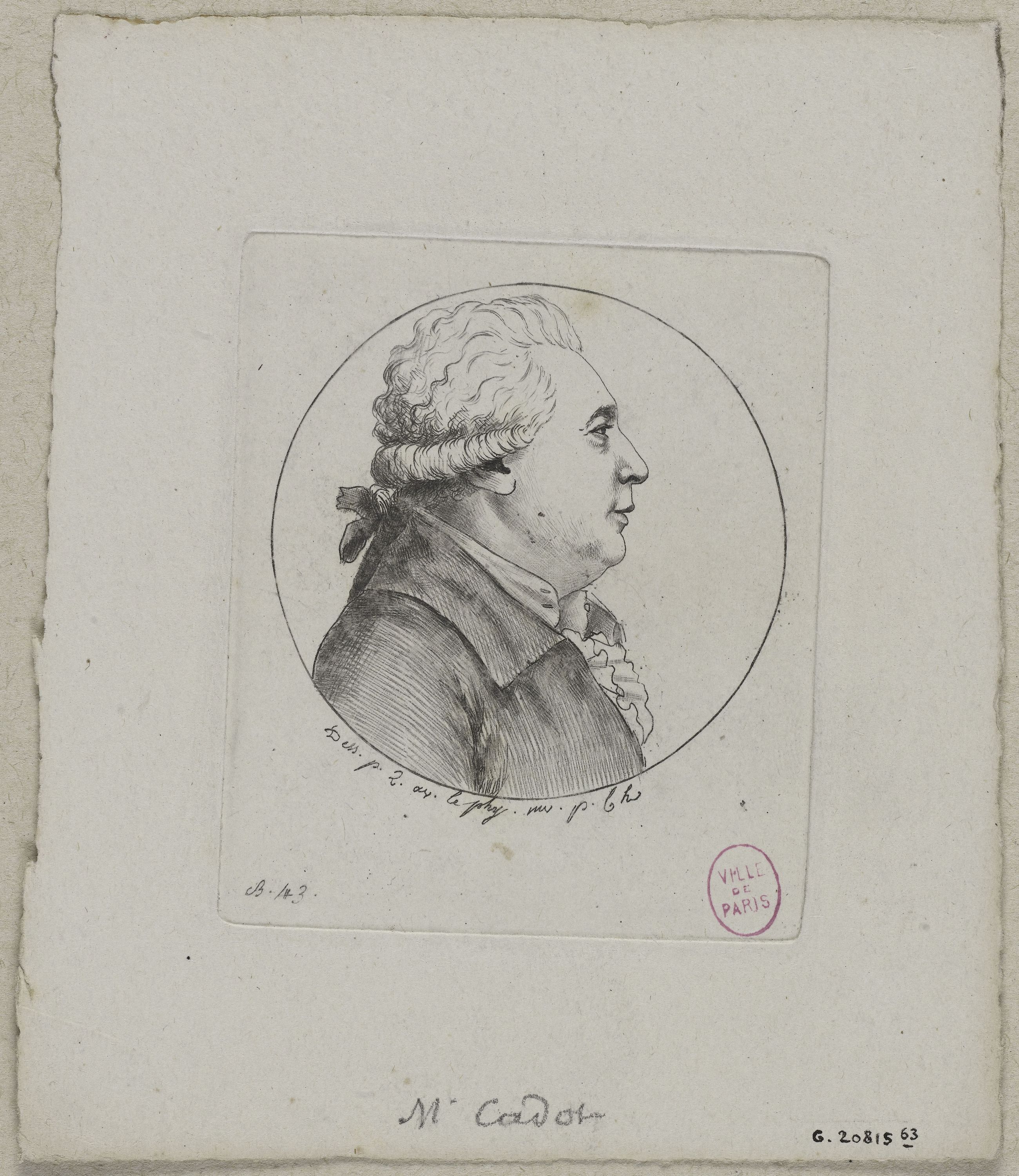 Edmé Quenedey, Portrait de Monsieur Cadot