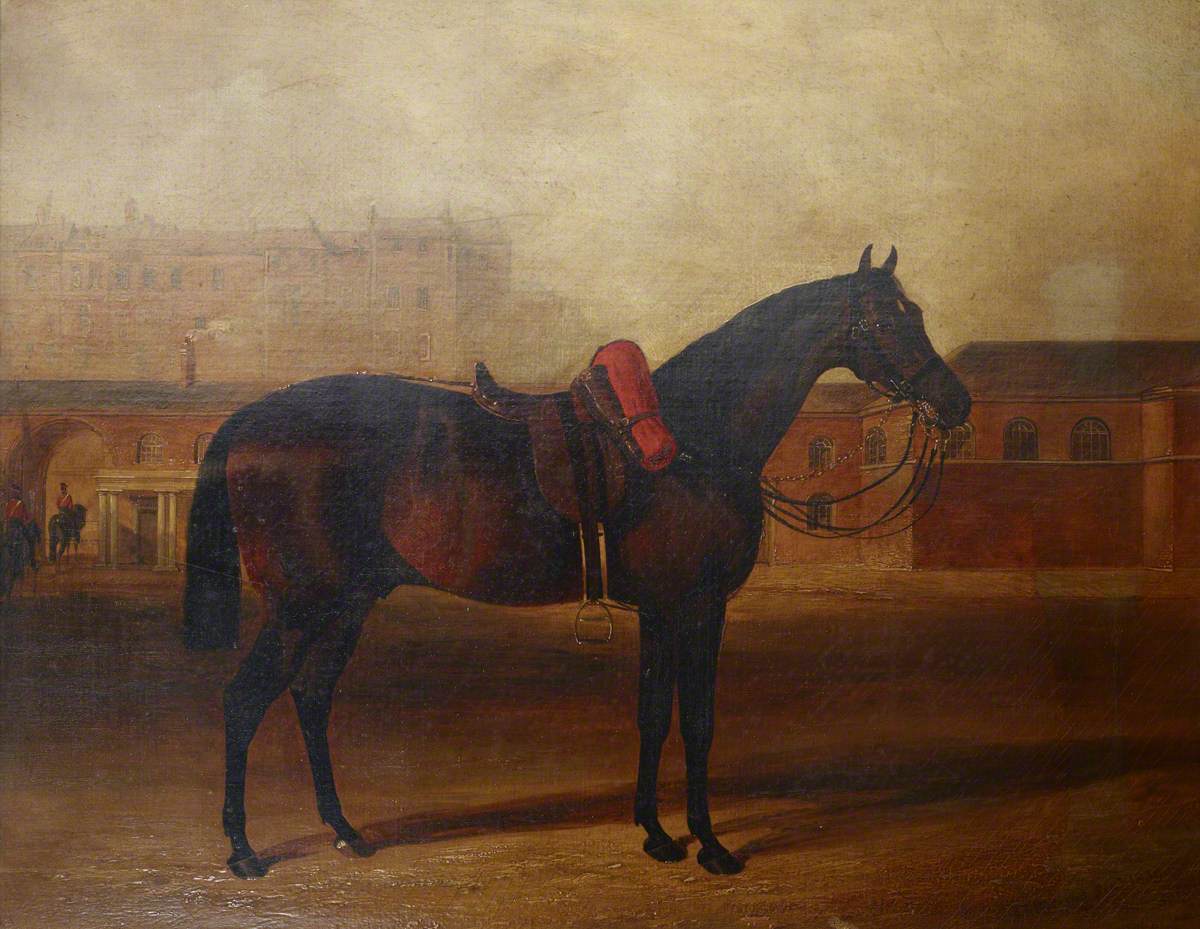 John Frederick Herring, Sr., A Charger on the Parade Ground of Albany Barracks, London