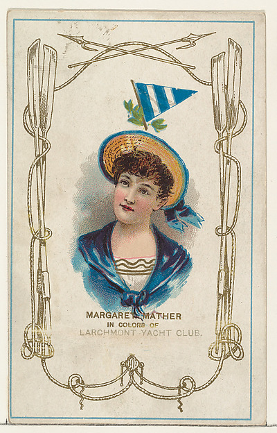 W. Duke, Sons & Co., Margaret Mather in Colors of the Larchmont Yach Club, from the Yacht Colors of the World series (N140) issued by Duke Sons & Co. to promote Honest Long Cut Tobacco