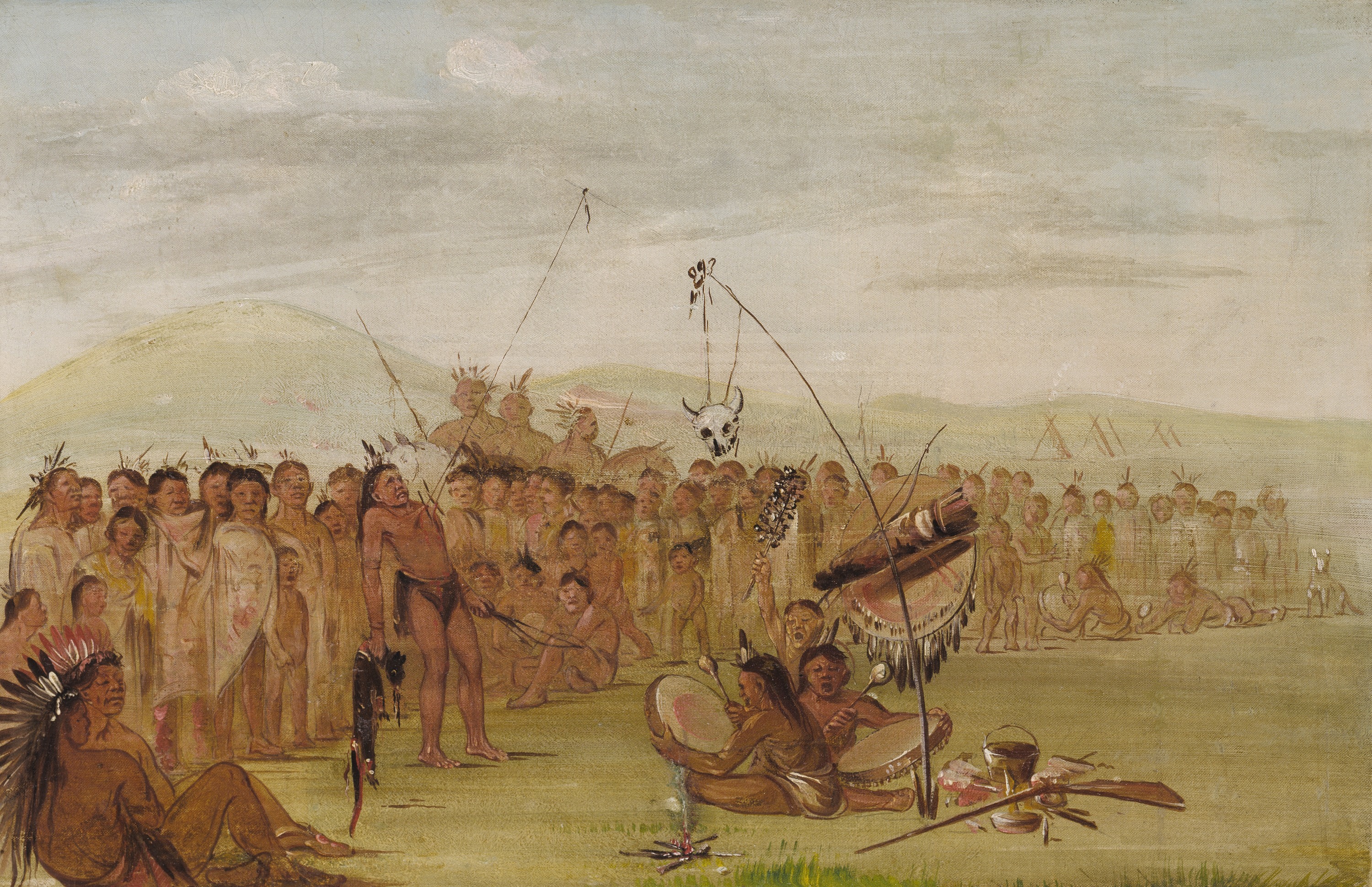 George Catlin, Self-torture in a Sioux Religious Ceremony