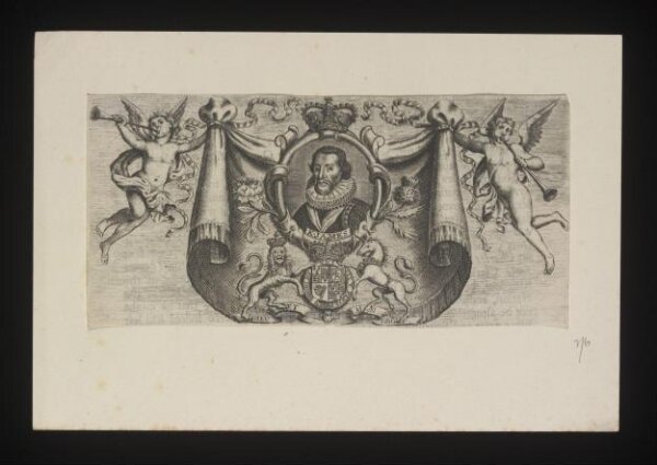 Unknown, King James I with Royal Crest and Cherubs