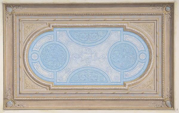 Jules-Edmond-Charles Lachaise, Design for a ceiling painted in filagree designs