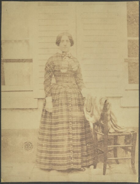Hippolyte Bayard, [Portrait of a Woman in a Checkered dress]