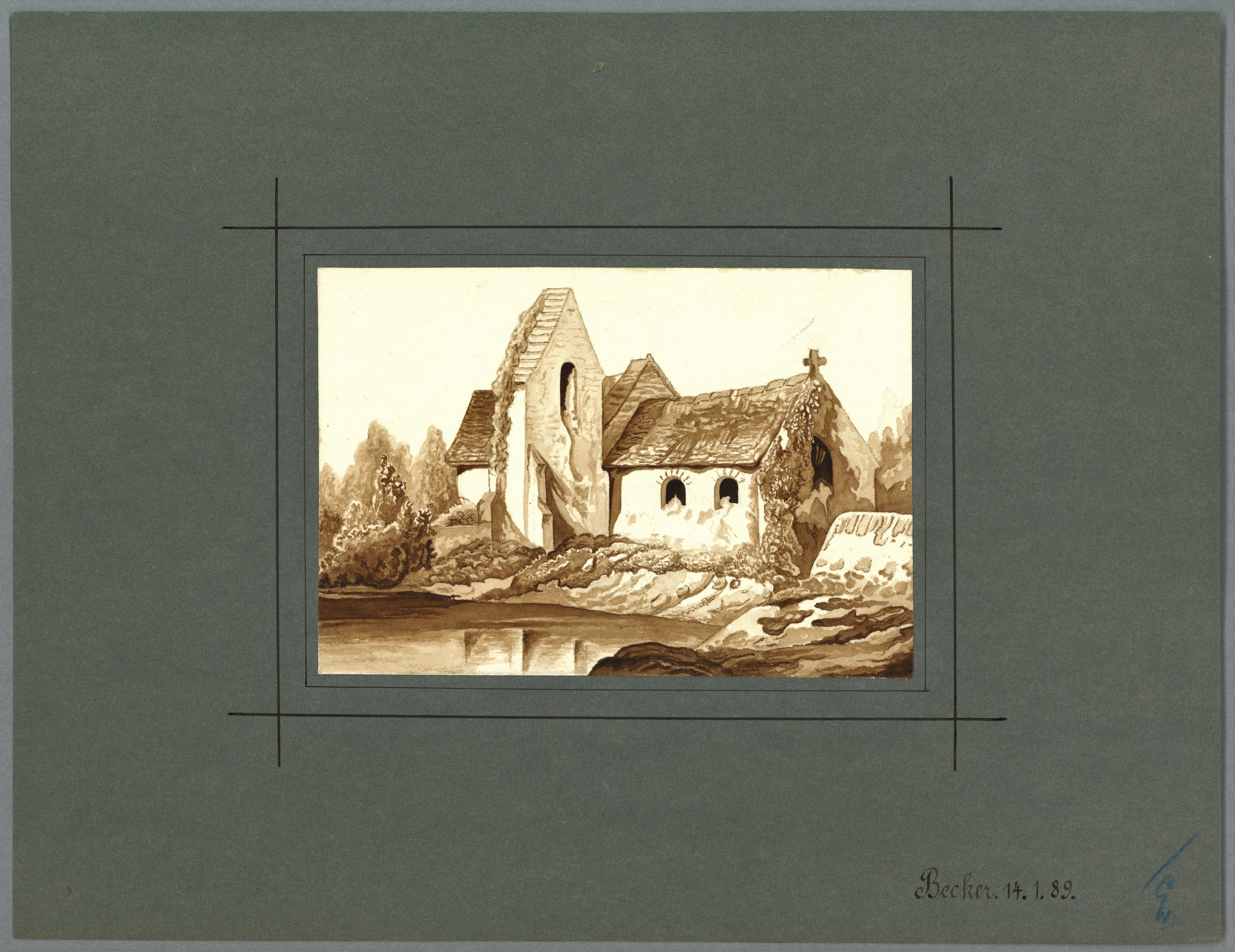 Paul Becker (Lehrer), Unidentifizierter Ort: Ländliche Kirchenruine