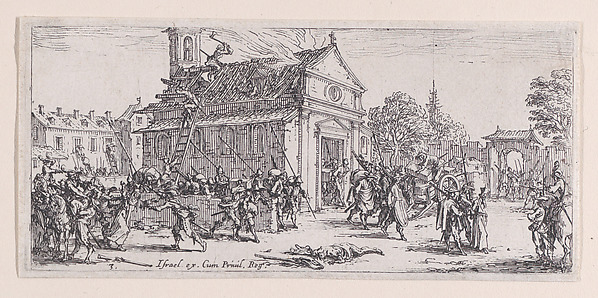 Jacques Callot, Dévastation d'un Monastère (Devastation of a Monastery), plate 3 from "Les Petites Misères de la Guerre" (The Little Miseries of War)