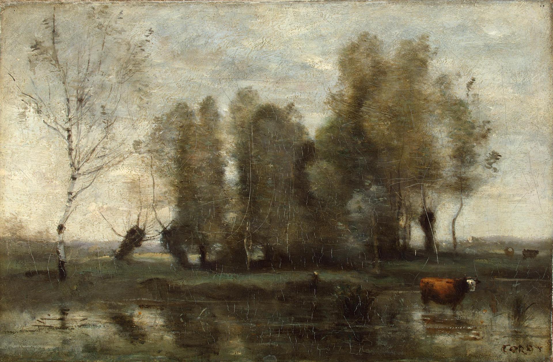 Jean-Baptiste Camille Corot, Trees in a Swamp