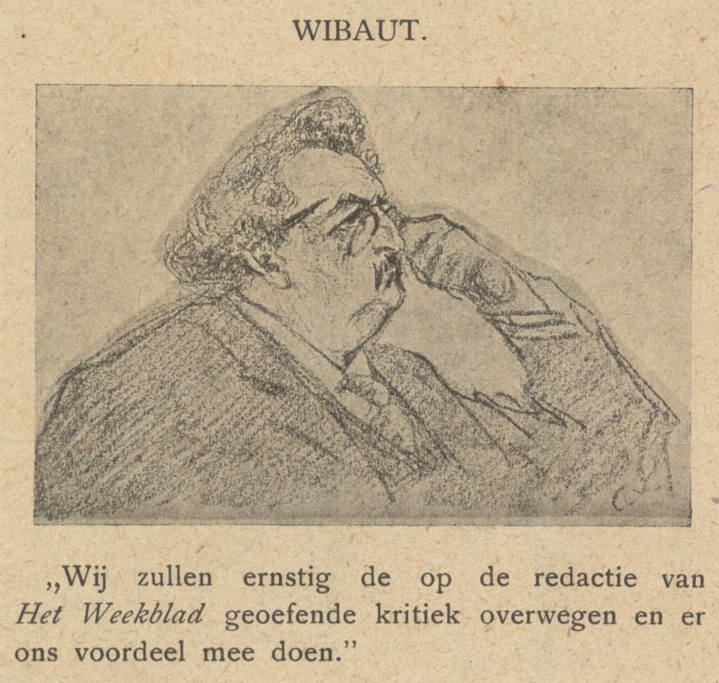 Bottema, Tjerk,draughtsman., Tekening gemaakt op congres, geplaatst in de Notenkraker van 3 april 1910