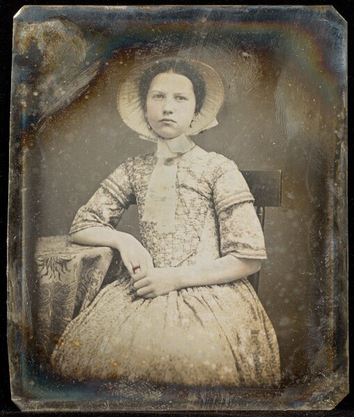 Jacob Byerly, [Portrait of a Seated Young Woman in Bonnet]
