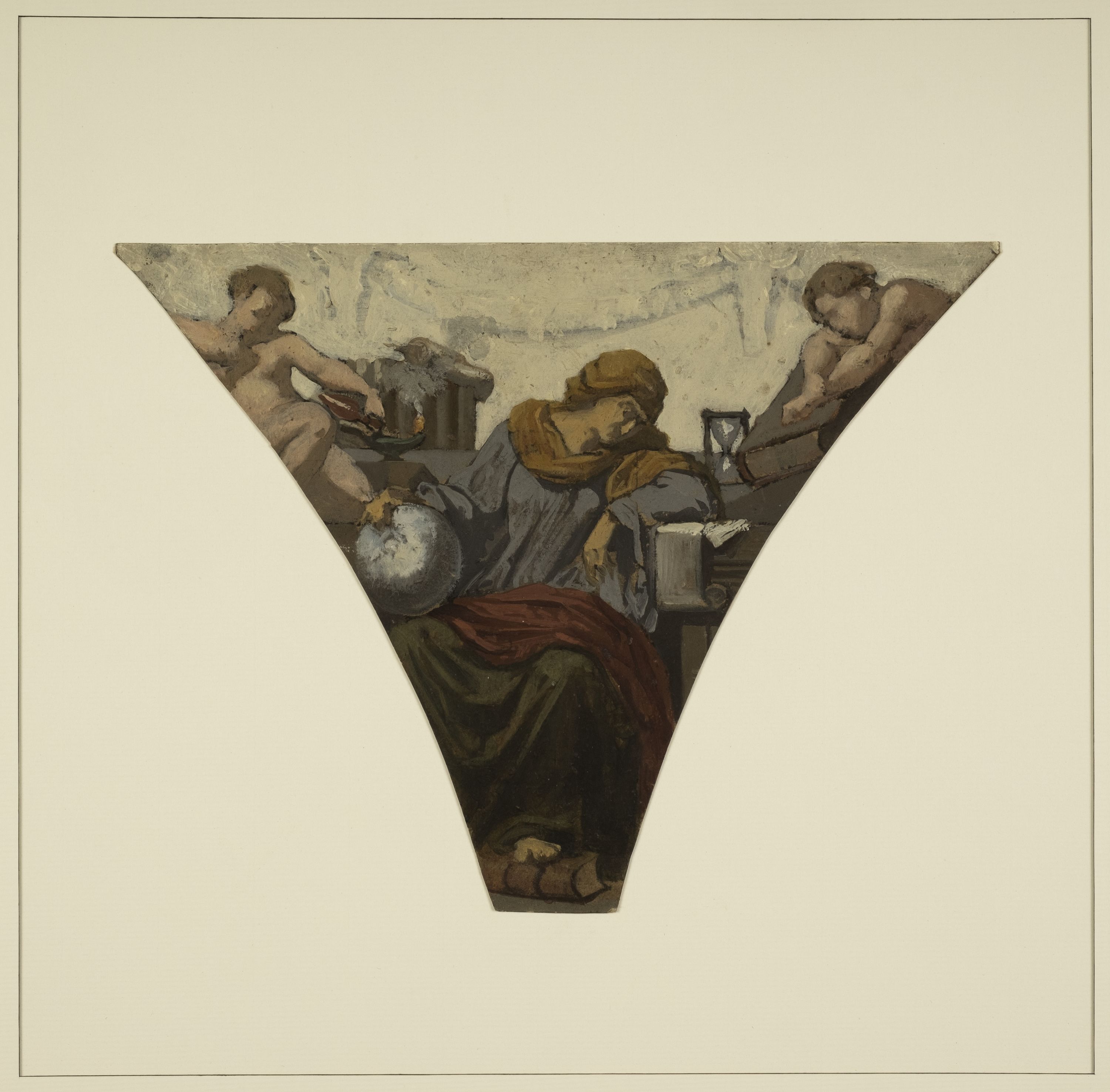 Henri Lehmann, Esquisse pour la grande galerie des Fêtes de l'ancien Hôtel de Ville de Paris : La Philosophie (Rerum inquirit causas)