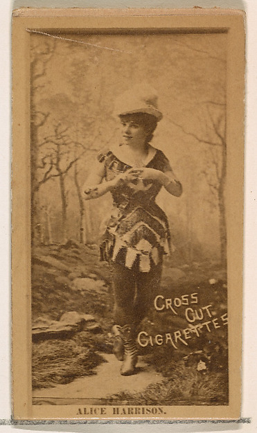 W. Duke, Sons & Co., Alice Harrison, from the Actors and Actresses series (N145-2) issued by Duke Sons & Co. to promote Cross Cut Cigarettes