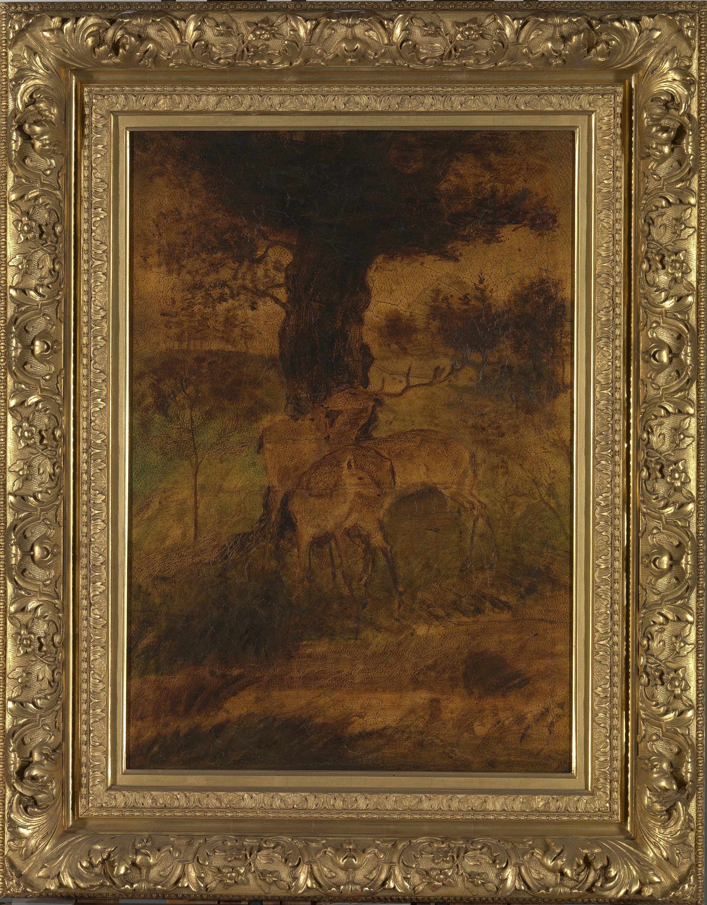Albert Pinkham Ryder, A Stag and Two Does