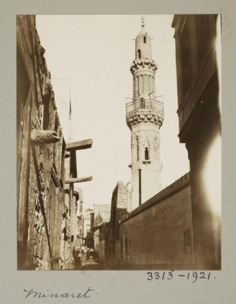 K.A.C. Creswell, Minaret of the mosque of Mamluk Amir Husayn, Cairo
