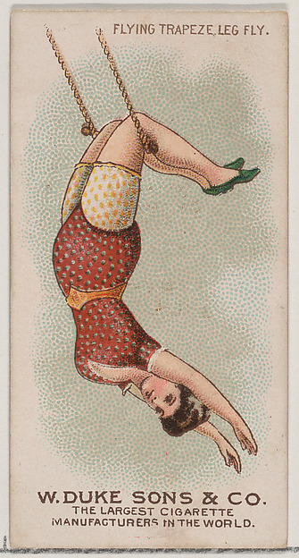 W. Duke, Sons & Co., Flying Trapeze Leg Fly, from the Gymnastic Exercises series (N77) for Duke brand cigarettes