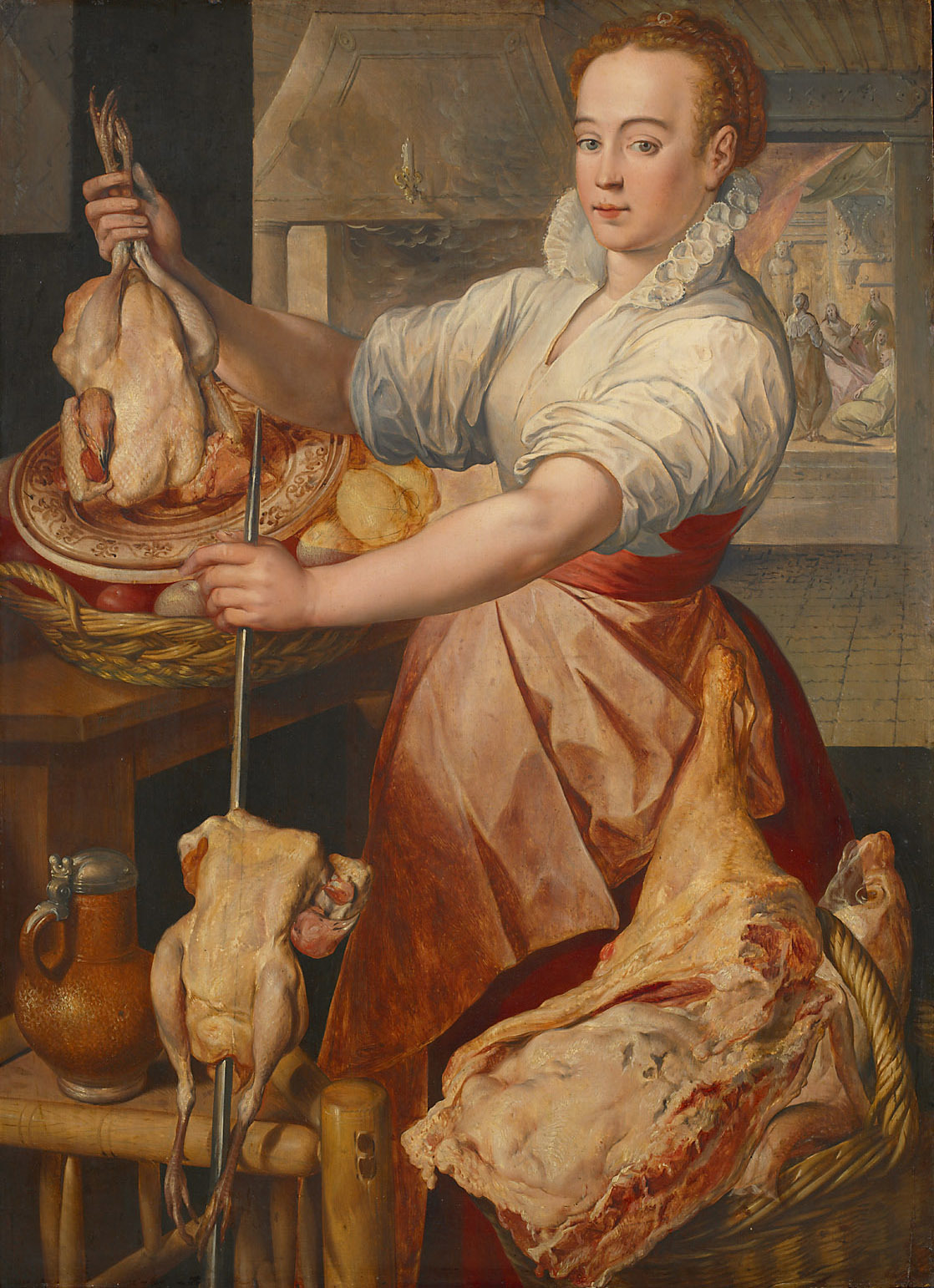 Joachim Beuckelaer, Cook (in the background Christ with Maria and Martha)