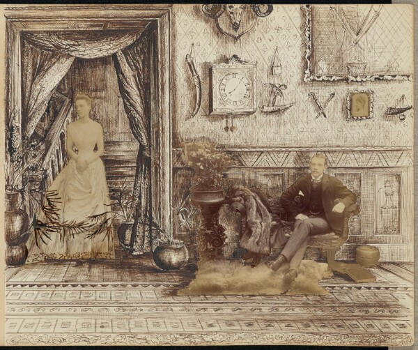 Unknown, [Man and woman in a sitting room]