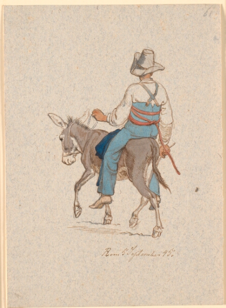Johan Thomas Lundbye, Æselrytter set skråt bagfra