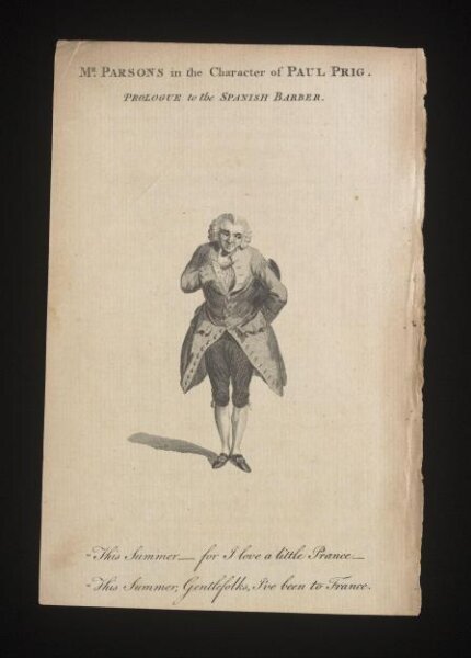 Unknown, Mr Parsons in the character of Paul Prig
