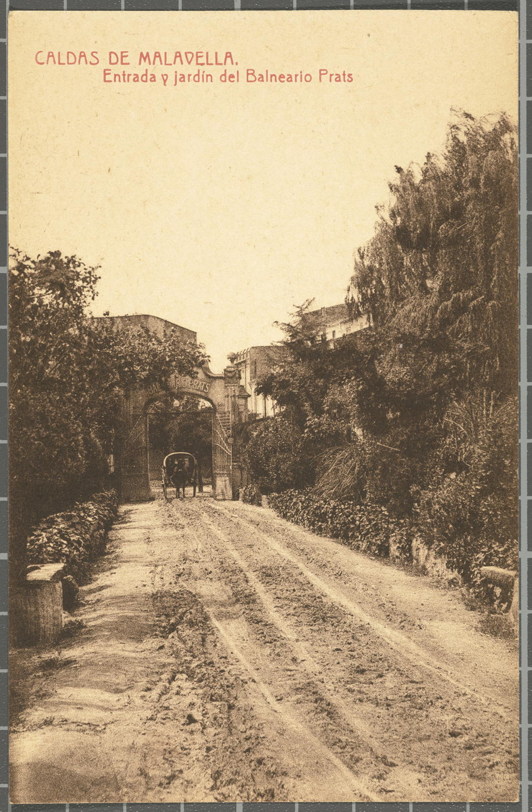 Josep Thomas Bigas, CALDAS DE MALAVELLA. Entrance and garden of the Prats Spa