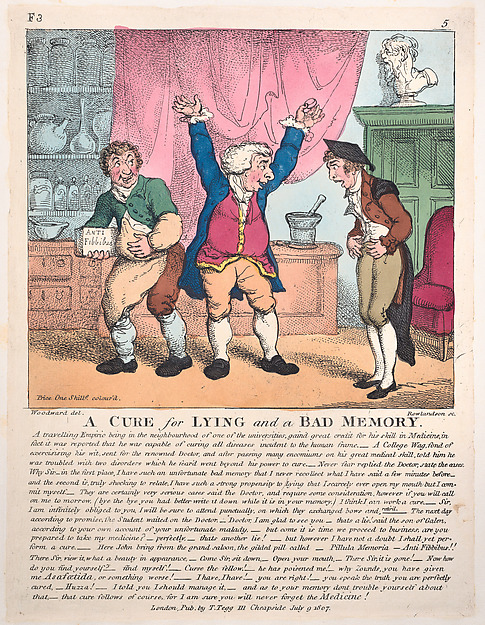 Thomas Rowlandson, A Cure for Lying and a Bad Memory