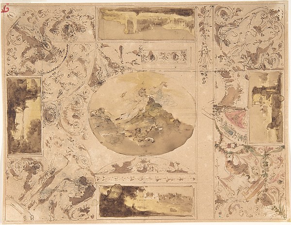 Giuseppe Bernardino Bison, Designs for the decoration of a ceiling