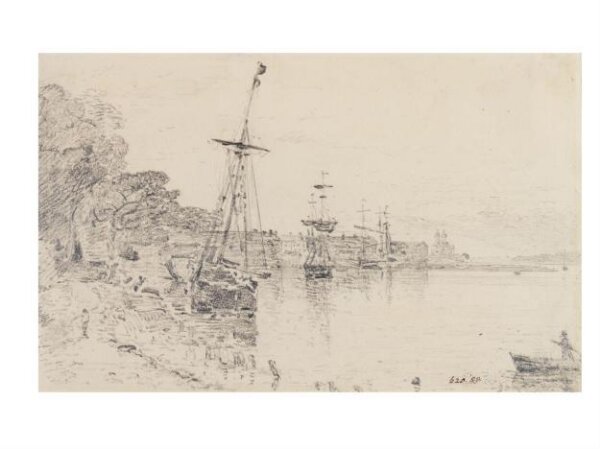 John Constable, River scene at Mistley, Essex