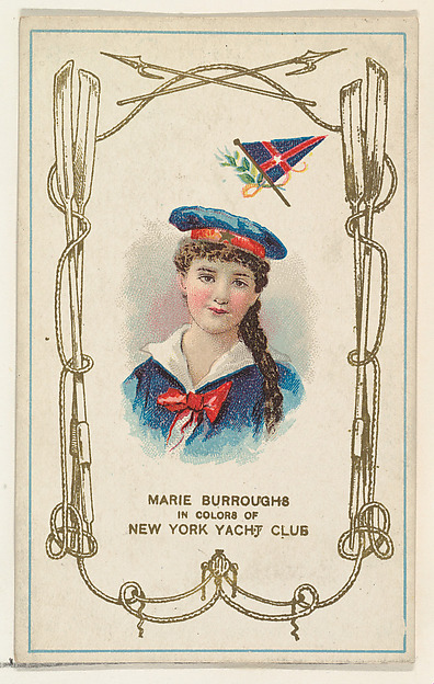 W. Duke, Sons & Co., Marie Burroughs in Colors of New York Yacht Club, from the Yacht Colors of the World series (N140) issued by Duke Sons & Co. to promote Honest Long Cut Tobacco