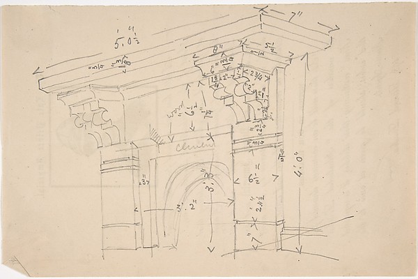 Anonymous, British, 19th century, Measured Drawing of Cornice