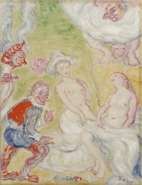 James Ensor, A Famous Person, Jef Vogelpik and Rubens Ogling Plump Women