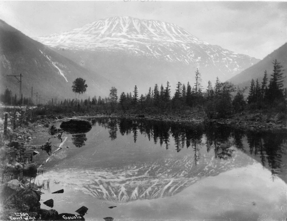 Anders Beer Wilse, Landskap med Gaustatoppen og et tjern i forgrunnen.