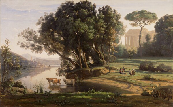 Jean-Baptiste-Camille Corot, Italian Landscape (Site d'Italie, Soleil Levant)