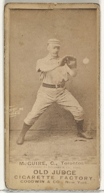 Goodwin & Company, James Thomas "Deacon" McGuire, Catcher, Toronto Canucks, from the Old Judge series (N172) for Old Judge Cigarettes