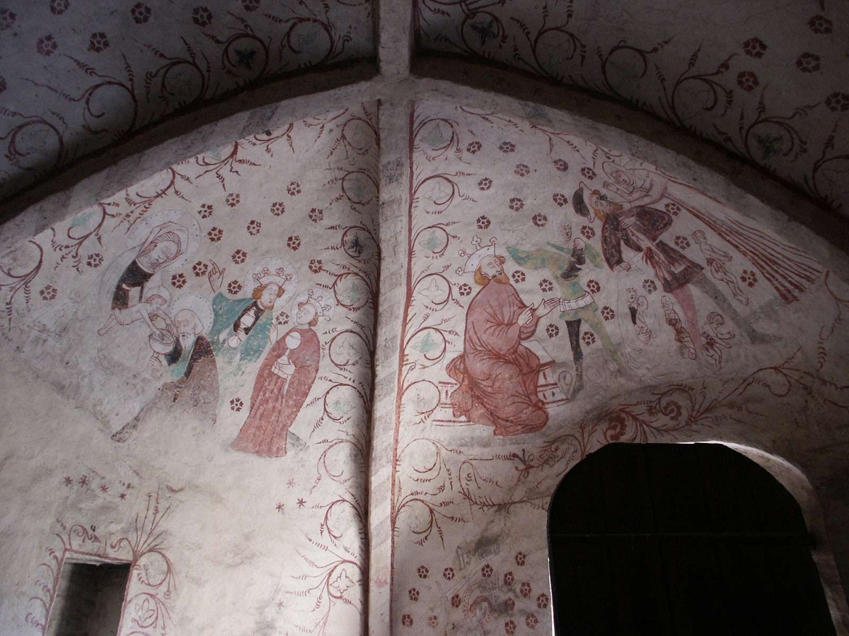 Johan Dellbeck, Crucible vault with calcareous paintings in the church of the church, the parish, Uppland 2004