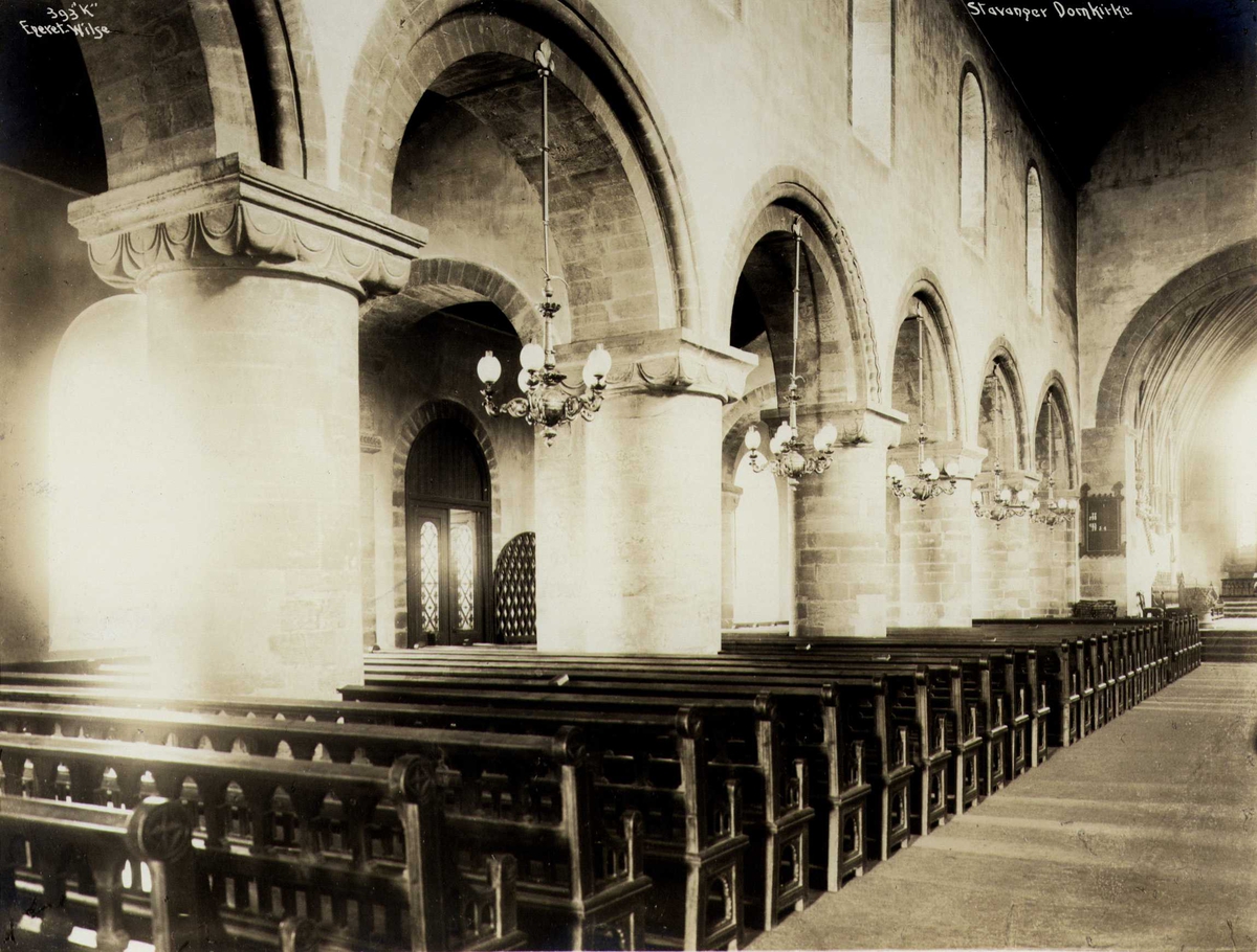 Anders Beer Wilse, Kirkeinteriør, Stavanger domkirke, Stavanger, Rogaland.