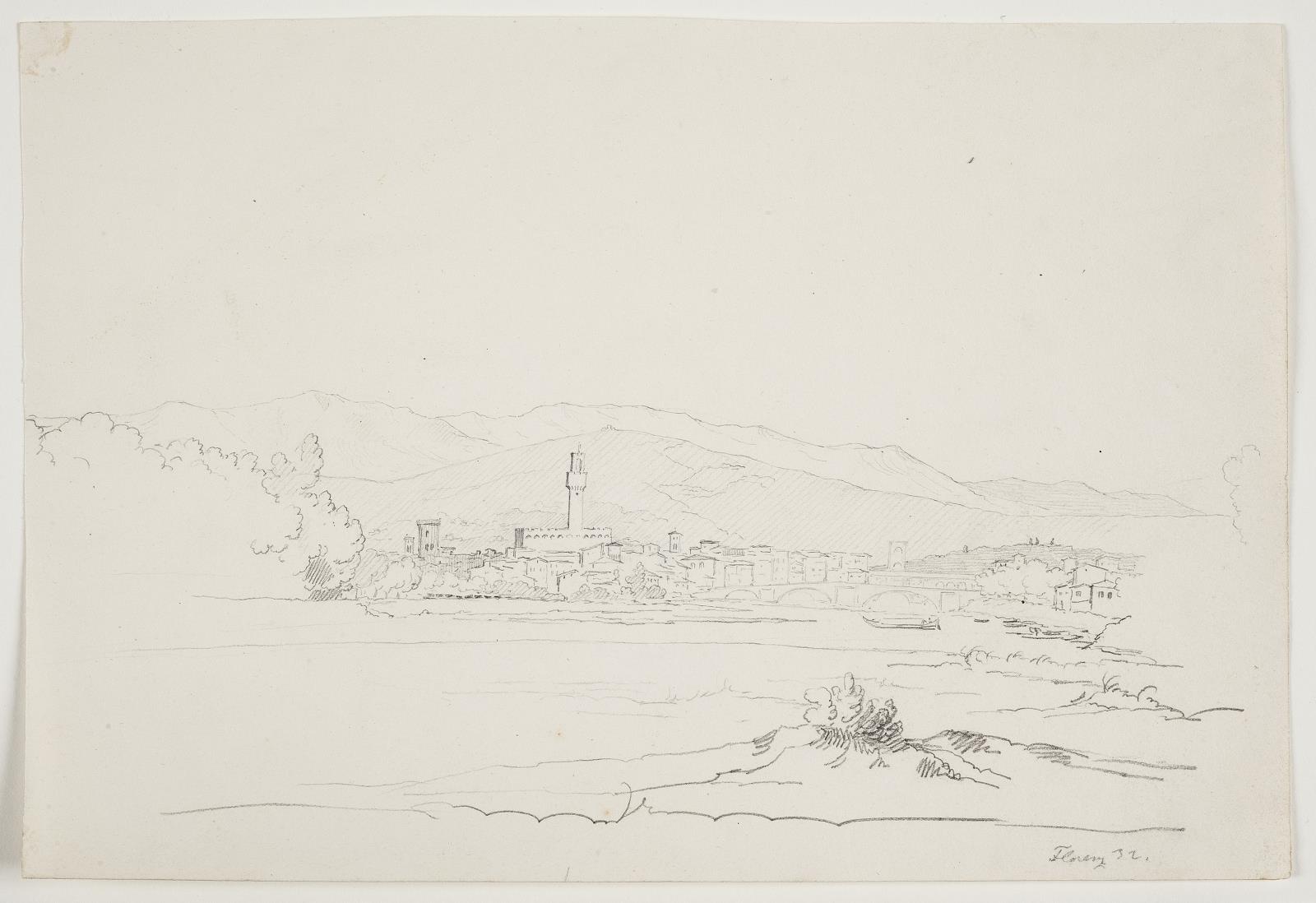 Ditlev Blunck, Firenze med floden Arno i forgrunden