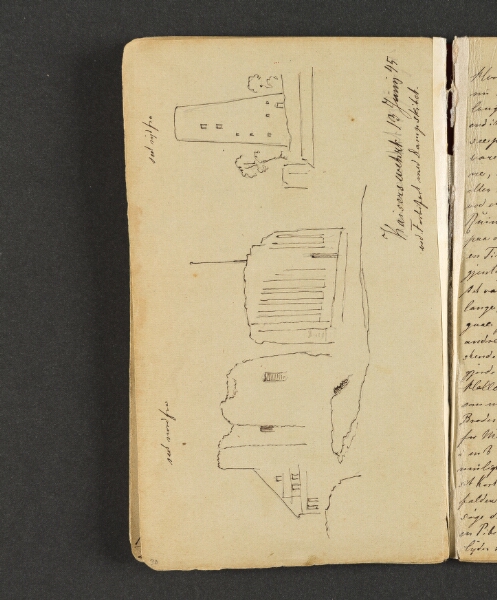 Johan Thomas Lundbye, Ruiner og et tårn ved Kaiserswerth, Düsseldorff