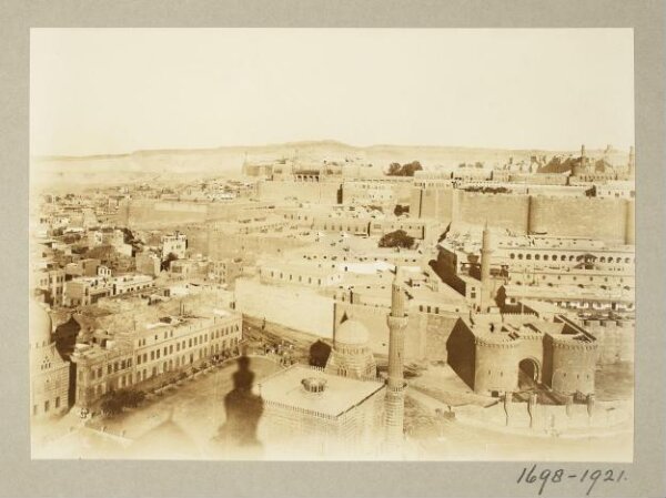 K.A.C. Creswell, View from the minaret of the madrasa of Mamluk Sultan al-Nasir Hasan on the Citadel of Salah el-Din, Cairo