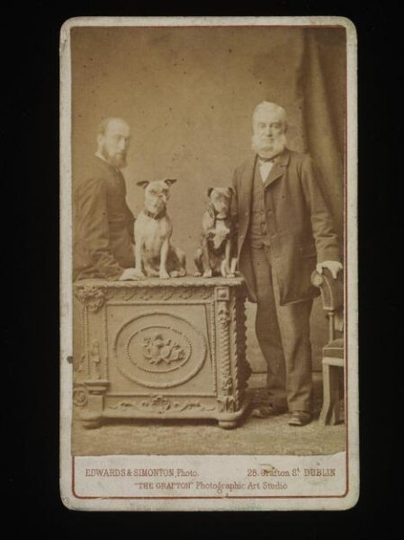 Unknown, Portrait of Two Unknown Men and Two Dogs