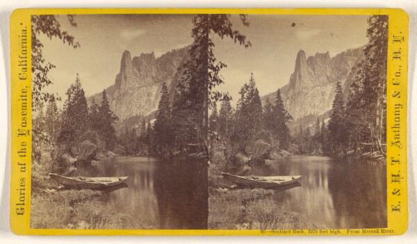 Edward and Henry T. Anthony & Co., Sentinel Rock, 3270 feet high. From Merced River. [Yosemite]