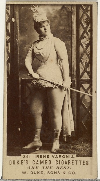 W. Duke, Sons & Co., Card Number 341, Irene Varonia, from the Actors and Actresses series (N145-5) issued by Duke Sons & Co. to promote Cameo Cigarettes