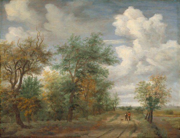Meindert Hobbema, Wooded Landscape with Figures